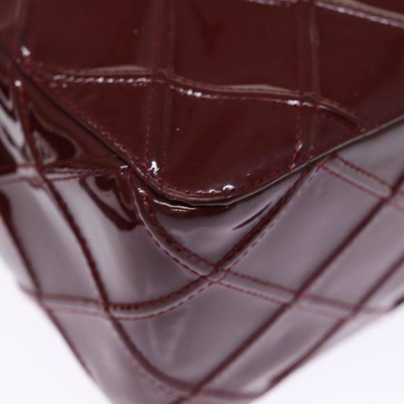 CHANEL Matelasse Shoulder Bag Enamel Red CC Auth bs14514 - Picture 16 of 16